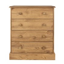 Calixto Wooden Chest Of 4 Drawers In Waxed Pine