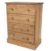 Calixto Wooden Chest Of 4 Drawers In Waxed Pine