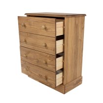 Calixto Wooden Chest Of 4 Drawers In Waxed Pine