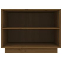 Ochoa Solid Pinewood Shoe Storage Bench In Honey Brown