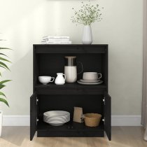 Paolo Pinewood Sideboard With 2 Doors 1 Shelf In Black