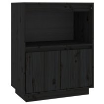 Paolo Pinewood Sideboard With 2 Doors 1 Shelf In Black