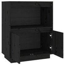 Paolo Pinewood Sideboard With 2 Doors 1 Shelf In Black