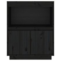 Paolo Pinewood Sideboard With 2 Doors 1 Shelf In Black