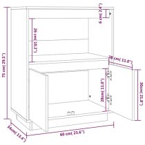 Paolo Pinewood Sideboard With 2 Doors 1 Shelf In Black