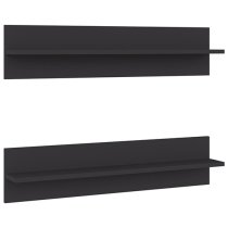 Takashi Set Of 2 Wooden Wall Shelf In Grey