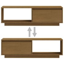 Quana Pinewood TV Stand With 1 Door 1 Shelf In Honey Brown