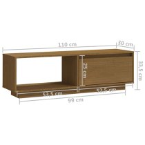 Quana Pinewood TV Stand With 1 Door 1 Shelf In Honey Brown