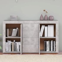 Einar Wooden Sideboard With 2 Door 4 Drawer In Concrete Effect