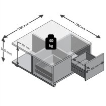 Duval Mobile High Gloss Coffee Table In Oak And White