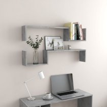 Arzon Set Of 2 Wooden Wall Shelf In Concrete Effect