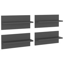 Bryce Set Of 4 Wooden Wall Shelf In Grey