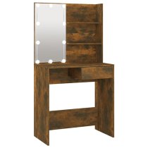 Axten Wooden Dressing Table In Smoked Oak With LED Lights