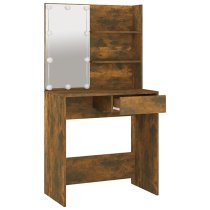 Axten Wooden Dressing Table In Smoked Oak With LED Lights