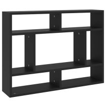 Eissa Rectangular Wooden Wall Shelf In Black