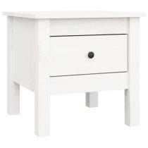 Aeneas Solid Pinewood Side Table With 1 Drawer In White