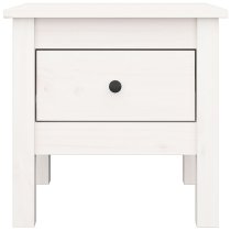 Aeneas Solid Pinewood Side Table With 1 Drawer In White