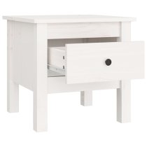 Aeneas Solid Pinewood Side Table With 1 Drawer In White