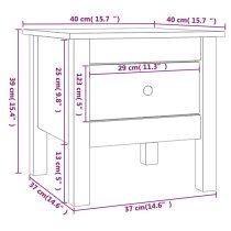 Aeneas Solid Pinewood Side Table With 1 Drawer In White