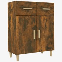 Cartier Wooden Sideboard With 2 Doors 2 Drawers In Smoked Oak