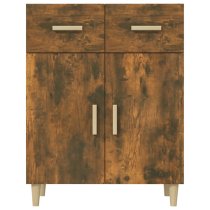 Cartier Wooden Sideboard With 2 Doors 2 Drawers In Smoked Oak