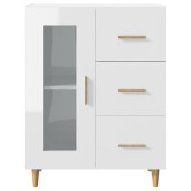 Cartier High Gloss Sideboard With 1 Door 3 Drawers In White