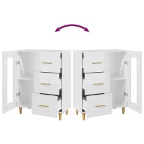 Cartier High Gloss Sideboard With 1 Door 3 Drawers In White