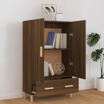 Makula Wooden Highboard With 2 Doors 1 Drawer In Brown Oak