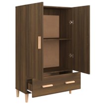 Makula Wooden Highboard With 2 Doors 1 Drawer In Brown Oak