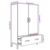 Narvel Wooden Highboard With 2 Doors 1 Drawer In White