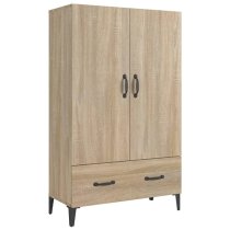 Narvel Wooden Highboard With 2 Doors 1 Drawer In Sonoma Oak