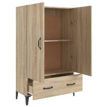 Narvel Wooden Highboard With 2 Doors 1 Drawer In Sonoma Oak