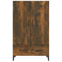 Narvel Wooden Highboard With 2 Doors 1 Drawer In Smoked Oak