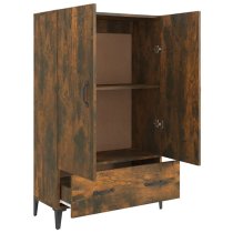 Narvel Wooden Highboard With 2 Doors 1 Drawer In Smoked Oak