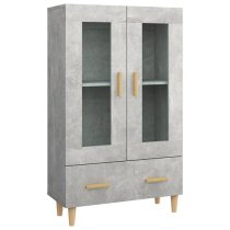 Scipo Wooden Highboard With 2 Doors 1 Drawers In Concrete Effect