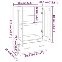 Scipo Wooden Highboard With 2 Doors 1 Drawers In Concrete Effect