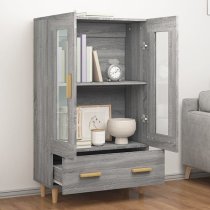 Scipo Wooden Highboard With 2 Doors 1 Drawers In Grey Sonoma Oak