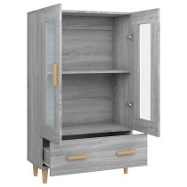 Scipo Wooden Highboard With 2 Doors 1 Drawers In Grey Sonoma Oak