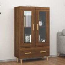 Scipo Wooden Highboard With 2 Doors 1 Drawers In Brown Oak