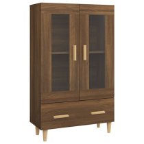 Scipo Wooden Highboard With 2 Doors 1 Drawers In Brown Oak