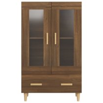 Scipo Wooden Highboard With 2 Doors 1 Drawers In Brown Oak