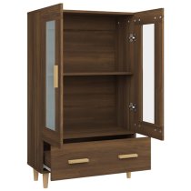 Scipo Wooden Highboard With 2 Doors 1 Drawers In Brown Oak