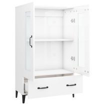 Taszi High Gloss Highboard With 2 Doors 1 Drawers In White