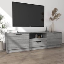 Kenna Wooden TV Stand With 2 Doors 1 Drawer In Grey Sonoma Oak