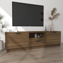 Kenna Wooden TV Stand With 2 Doors 1 Drawer In Brown Oak