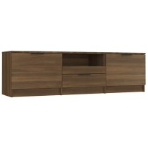 Kenna Wooden TV Stand With 2 Doors 1 Drawer In Brown Oak