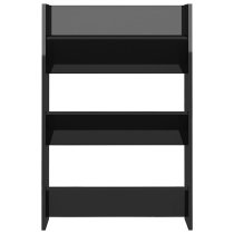 Benicia Wall High Gloss Shoe Cabinet With 6 Shelves In Black