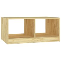 Cason Solid Pinewood Coffee Table With Shelf In Natural