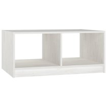 Cason Solid Pinewood Coffee Table With Shelf In White