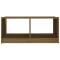 Cason Solid Pinewood Coffee Table With Shelf In Honey Brown